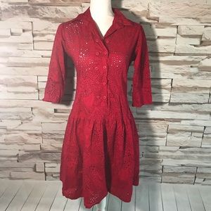 Dance In Paris Eyelet Dress Sz L (M28)